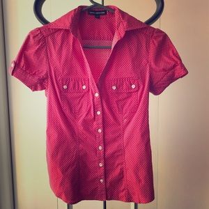 Polka Dot half sleeve button up